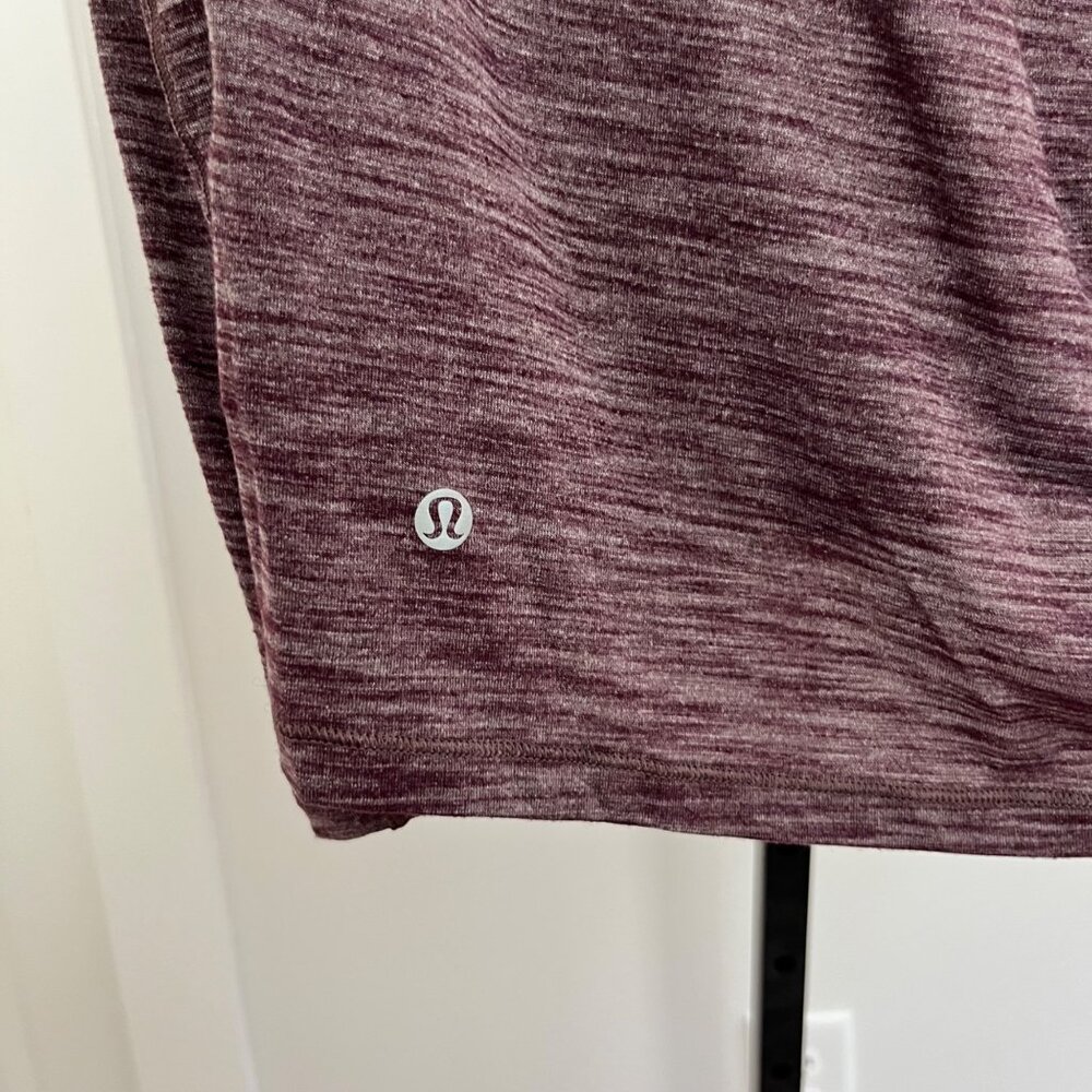 Lululemon Meant To Move Long Sleeve in Heathered Black Cherry Size 8 - Picture 6 of 10